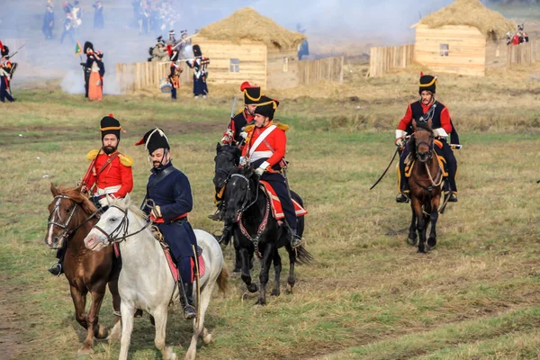 2012 Maloyaroslavets Russland Rekonstruktion Der Schlacht Von 1812 Zwischen Der — Stockfoto