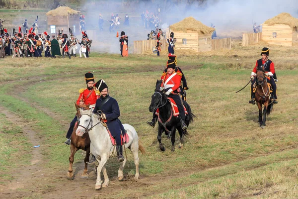 2012 Maloyaroslavets Russland Rekonstruktion Der Schlacht Von 1812 Zwischen Der — Stockfoto