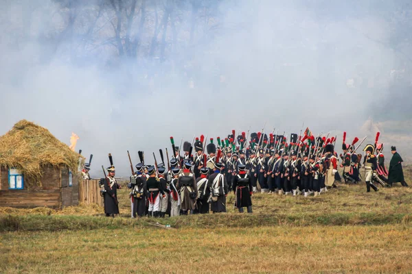 2012 Maloyaroslavets Rusya Fransız Rus Orduları Arasındaki 1812 Savaşının Yeniden — Stok fotoğraf