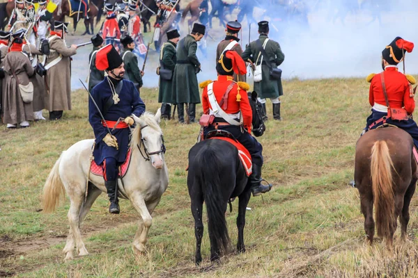 2012 Maloyaroslavets Russland Eine Gruppe Hoch Ross Kommandeure Steht Vor — Stockfoto