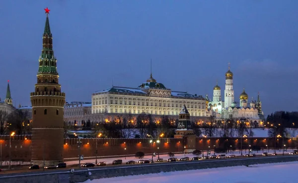 Paesaggio Urbano Del Cremlino Mosca Stasera Luoghi Storici Della Russia — Foto Stock