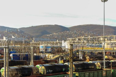 09.12.2012, Novorossiysk, Rusya. Güneşli bir günde tarihi Rus kasabası manzarası.