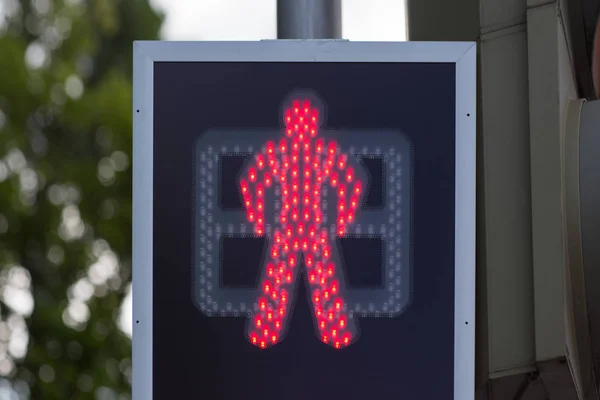 Stoppa Signal Fotgängare Rött Trafikljus — Stockfoto