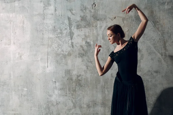 Flamenco Danser Vrouw Zwarte Jurk — Stockfoto