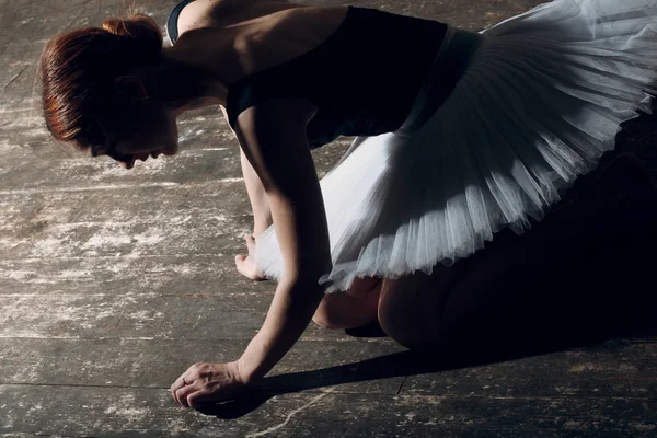 Ballerine Féminine Jeune Belle Danseuse Ballet Habillée Tenue Professionnelle Chaussures — Photo