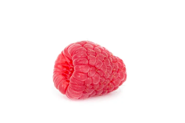 Raspberry Close Geïsoleerd Witte Achtergrond — Stockfoto