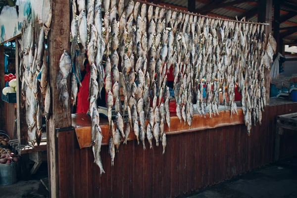 Lotes Peixe Seco Mercado — Fotografia de Stock