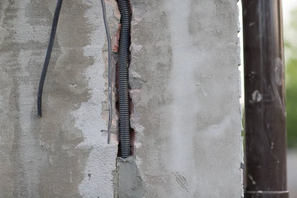House Renovation Wiring Wire Concrete — Stock fotografie