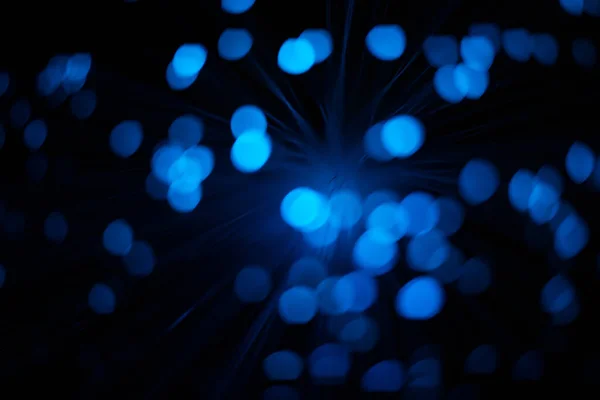 Blue abstract round particles and lines with bokeh and blur. — Stock Photo, Image