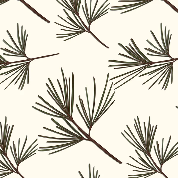 Örökzöld fa mintás. Vintage New year vector textúra. Erdei karácsony-fedél szezonális háttér. Botanika téli ünnepek felület tervezése. — Stock Vector