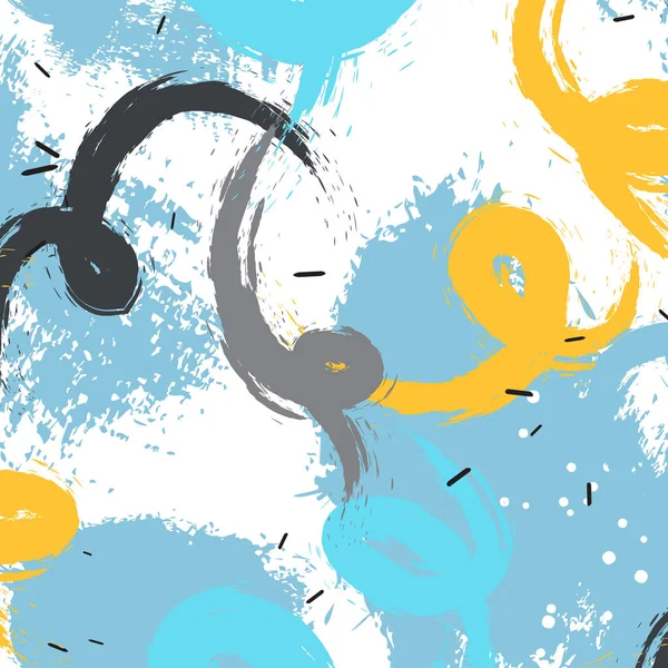 Векторний Гранж Виразні Пензлі Сплеск Сучасний Синьо Жовтий Фон Барвистий — стоковий вектор