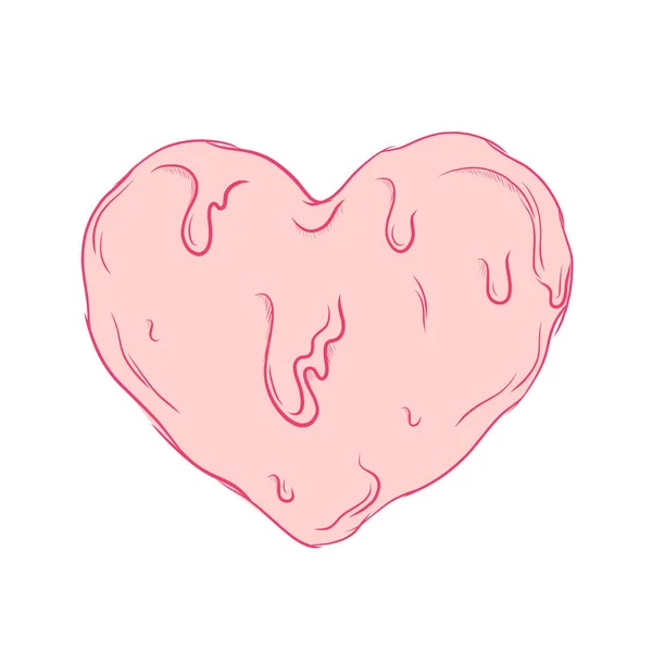 粉红爱情的象征 书法浪漫的设计 图形向量融化的氨基画符号 — 图库矢量图片
