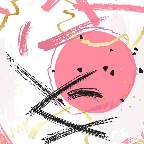 Decoración a mano alzada rosa amarilla. Textura creativa dibujada a mano vectorial. Tinta salpicadura mancha sucia ilustración . — Vector de stock