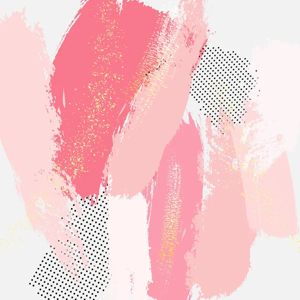Resumen Grunge coral rosa efecto Pattina Pastel Gold Retro Texture. Fondo Chic de moda hecho en Vector para su diseño . — Archivo Imágenes Vectoriales