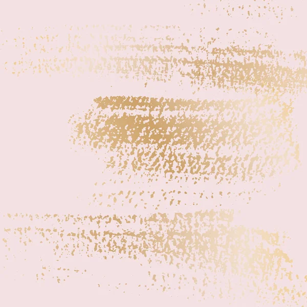 Effet Grunge Pattina rose tendre abstrait sur une texture pastel rétro. Tendance Chic paillettes or coups de pinceau Fond fabriqué en vecteur pour votre conception . — Image vectorielle