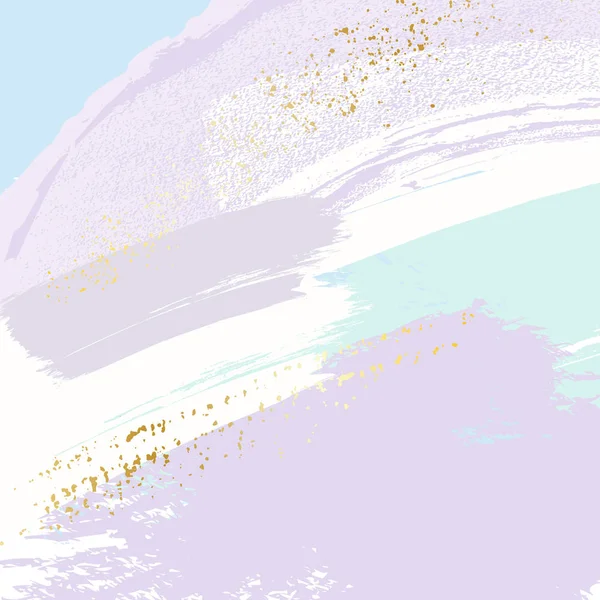 Abstrakcyjny delikatny fioletowy grunge Pattina wpływ na pastel retro tekstury. Modne eleganckie błyszczące złote pociągnięcia pędzlem tło wykonane w Vector dla Twojego projektu. — Wektor stockowy