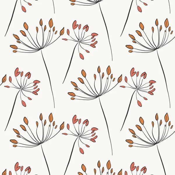 Texture rustique aux herbes. Art botanique naturel avec fleur fleurie dans des couleurs pastel. Illustrations élégantes de jardin de feuilles. Verdure vintage couverture bio . — Image vectorielle