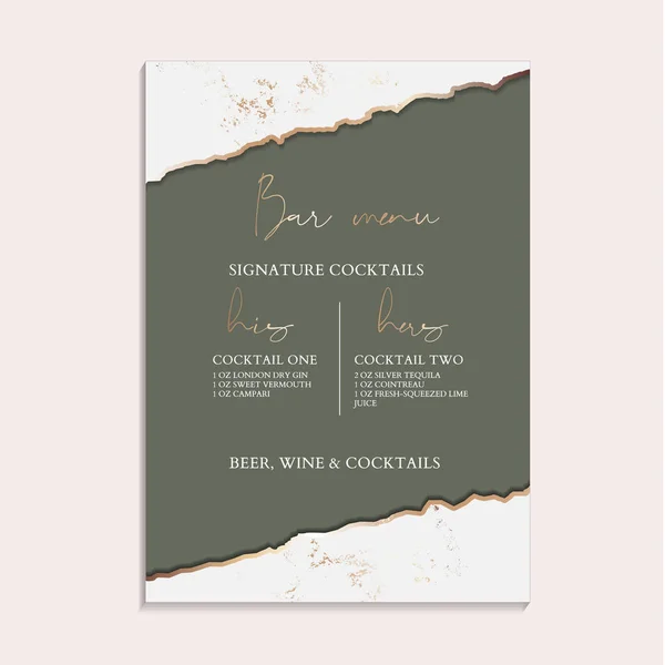 Green Wedding Invitation, greting posters, modern card Design Collection. Trendy rustic Marble background, paper texture design in soft green and golden texture vector temple — Stock Vector