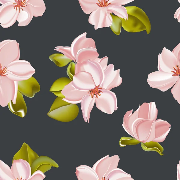Modèle de pivoine vert rose botanique. Modèle de fond de fleur design. Texture dessinée à la main avec des fleurs rose doux et des feuilles vertes art pastel . — Image vectorielle