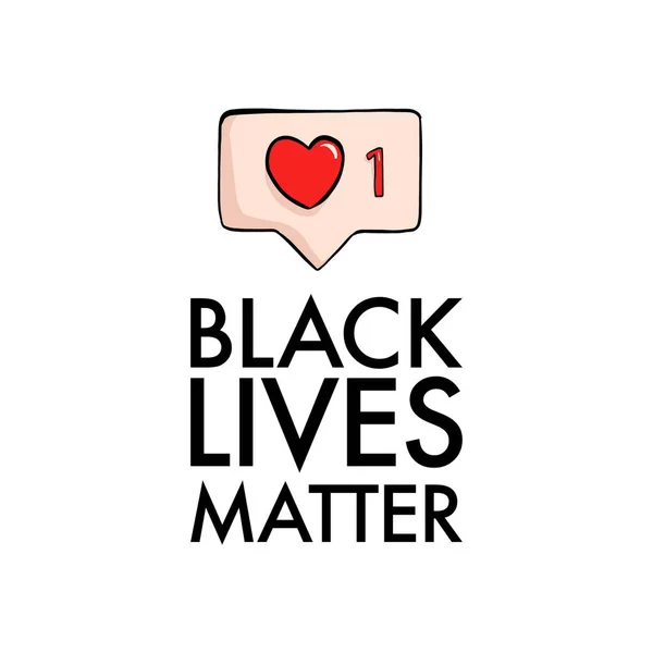 Black livea matter sticker, badge, quote, illustratio. Soial media like sign, racial protest, anti racism, stop discrimination slogan. Black people power, equality rights. USA Vector art — Stock Vector