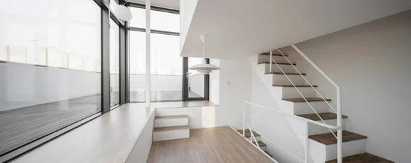Das Kleine Küchenpanorama Weißem Interieur — Stockfoto