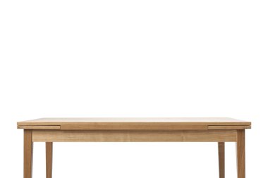 Ahşap, meşe masa beyaz üzerine izole.