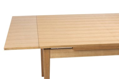 Ahşap, meşe masa beyaz üzerine izole.