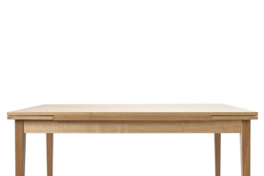 Ahşap, meşe masa beyaz üzerine izole.