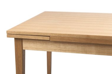 Ahşap, meşe masa beyaz üzerine izole.