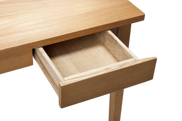 Wood Furniture Drawer Closeup Isolated White — Stock Photo, Image
