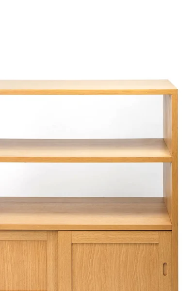 Wooden Shelf Furniture Isolated White Background — Stock Photo, Image