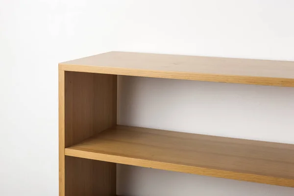 wooden shelf furniture isolated on white background.