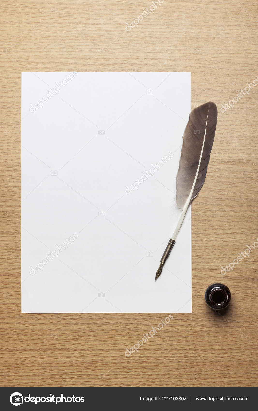 Feather / Quill Pen Letter Writing Paper and Envelopes