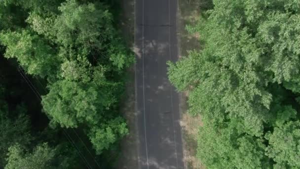 Vol Lent Drone Dessus Route Asphaltée Pour Les Coureurs Les — Video