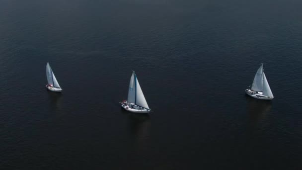 Sto Volando Dallo Yacht Vista Alla Regata Vela Nel Profondo — Video Stock