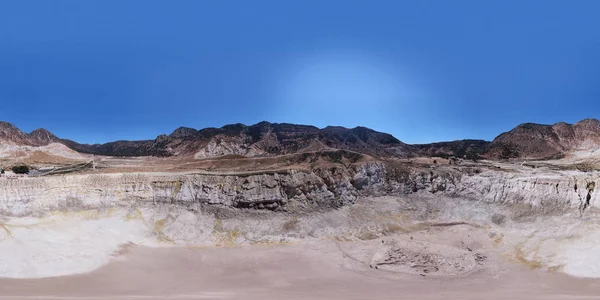 360 panorama över Stefanos vulkankrater på ön Nisyros, Grekland, Dodekaner — Stockfoto