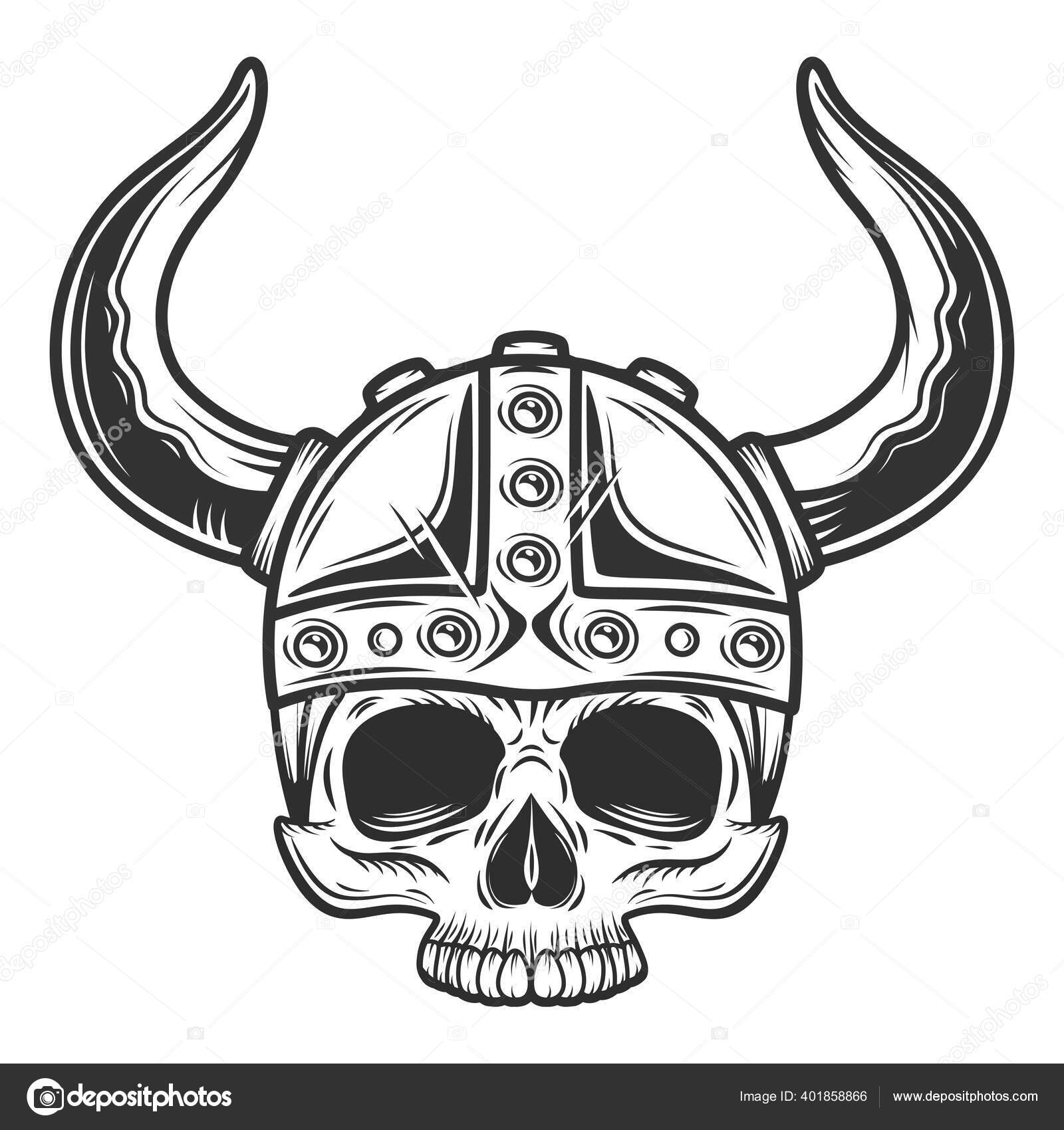 viking skull vector
