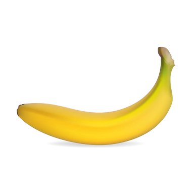Gerçekçi muz. 3D vektör çizim.