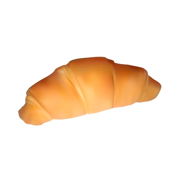 Realistické brunátný francouzský croissant. 3D vektorové ilustrace. — Stockový vektor