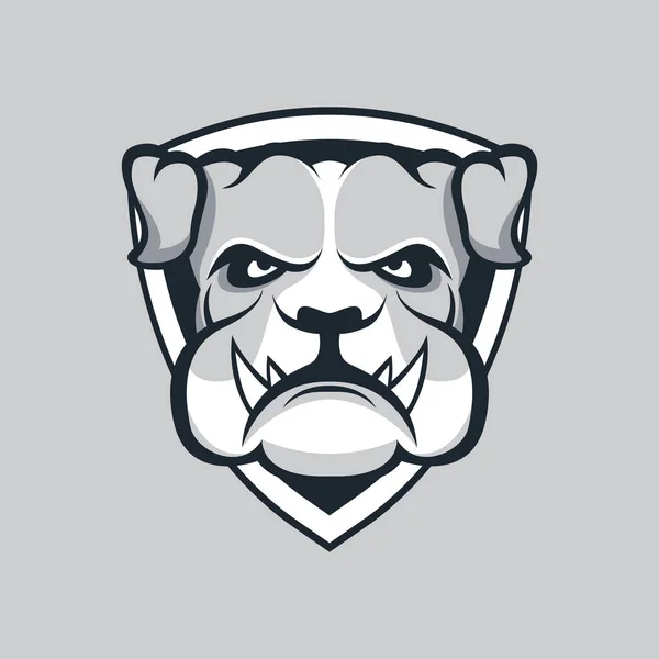 Modern profesyonel logo spor takımı için. Bulldog maskotu. Buldozer, karanlık bir arka plan vektör sembolü. — Stok Vektör