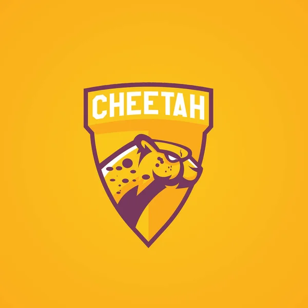 Modern professionell logotyp för sport team. Cheetah maskot. Hepards vektor symbol på ljus bakgrund. — Stock vektor