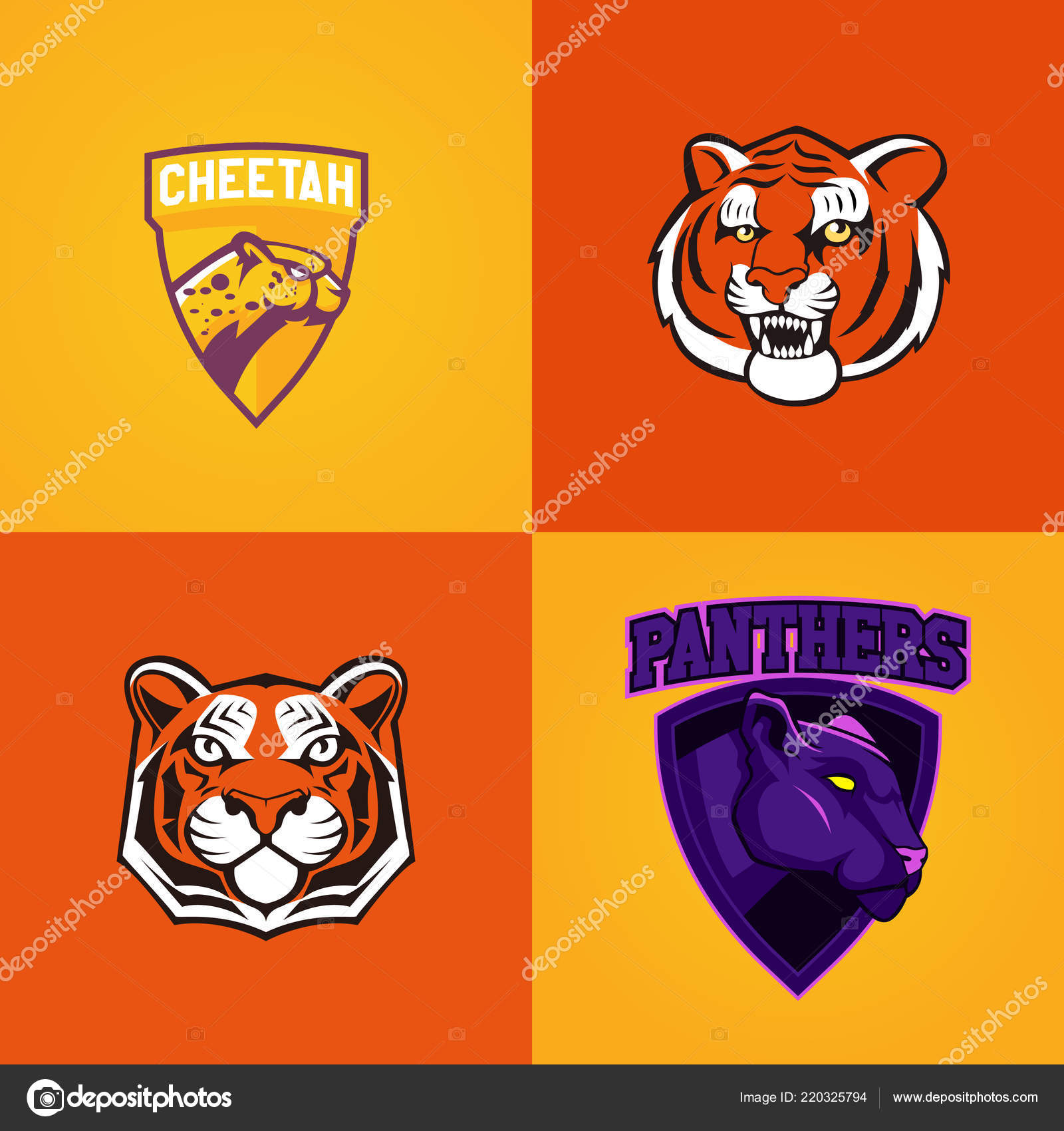 Cheetah head - mascot emblem for sport team Vector Image