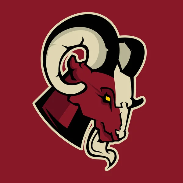 Logo profesional moderno para el equipo deportivo. Mascota de carnero. Rams, símbolo vectorial sobre un fondo oscuro. — Vector de stock