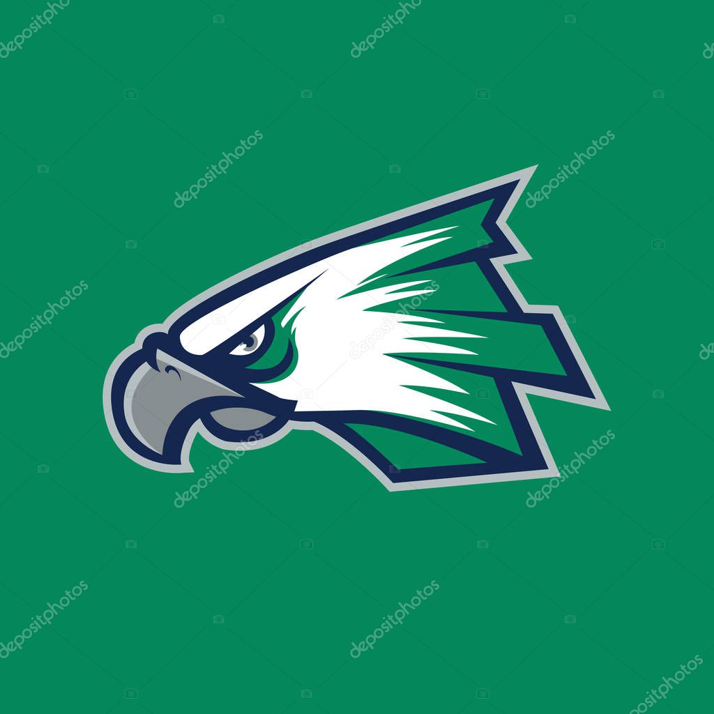 Modern professional logo for sport team. Eagle mascot. Eagles, vector symbol on a dark background