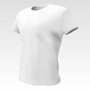 Beyaz erkekler hafif bir arka plan üzerinde izole T-shirt vektör çizim.