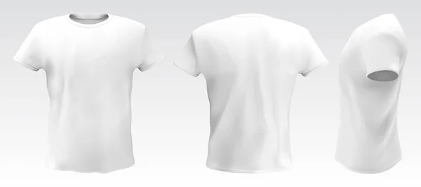 Beyaz erkekler hafif bir arka plan üzerinde izole T-shirt vektör çizim.