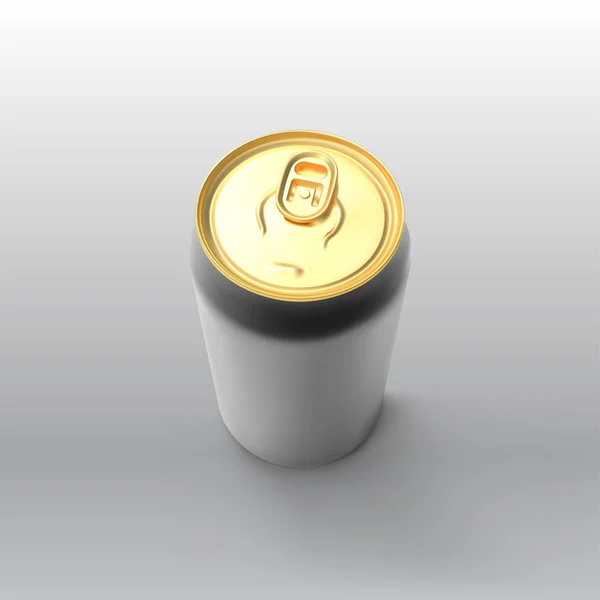 Aluminio latas de oro sobre fondo claro. Stock vector ilustración . — Vector de stock