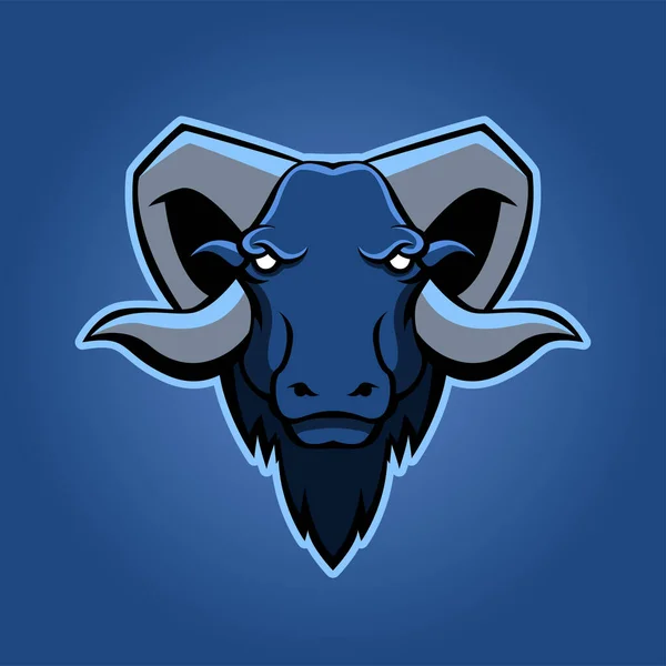 Logotipo profissional moderno para equipe esportiva. Mascote de carneiro. Rams, símbolo vetorial em um fundo escuro. —  Vetores de Stock