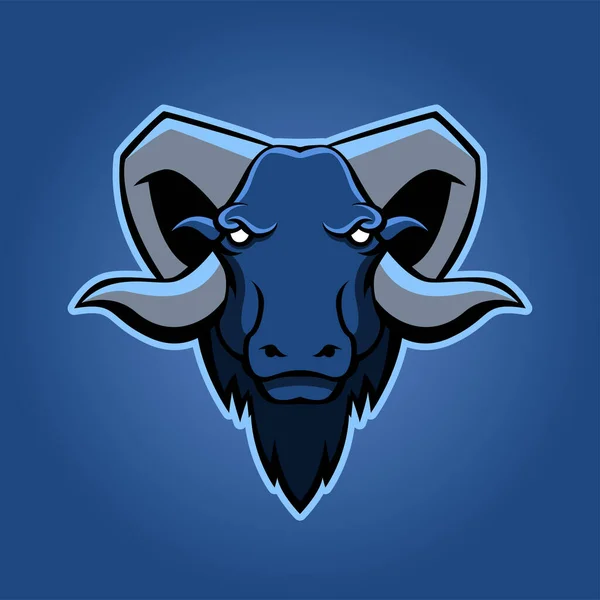 Logo profesional moderno para el equipo deportivo. Mascota de carnero. Rams, símbolo vectorial sobre un fondo oscuro. Vector De Stock