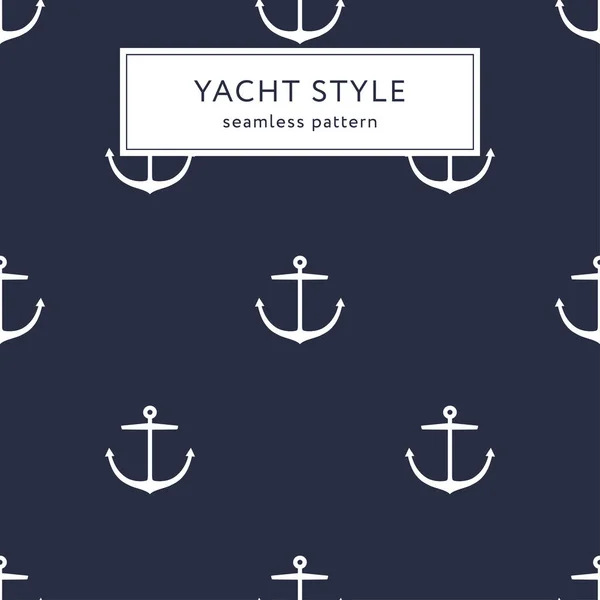 Anchor navy blue pattern — Stock Vector